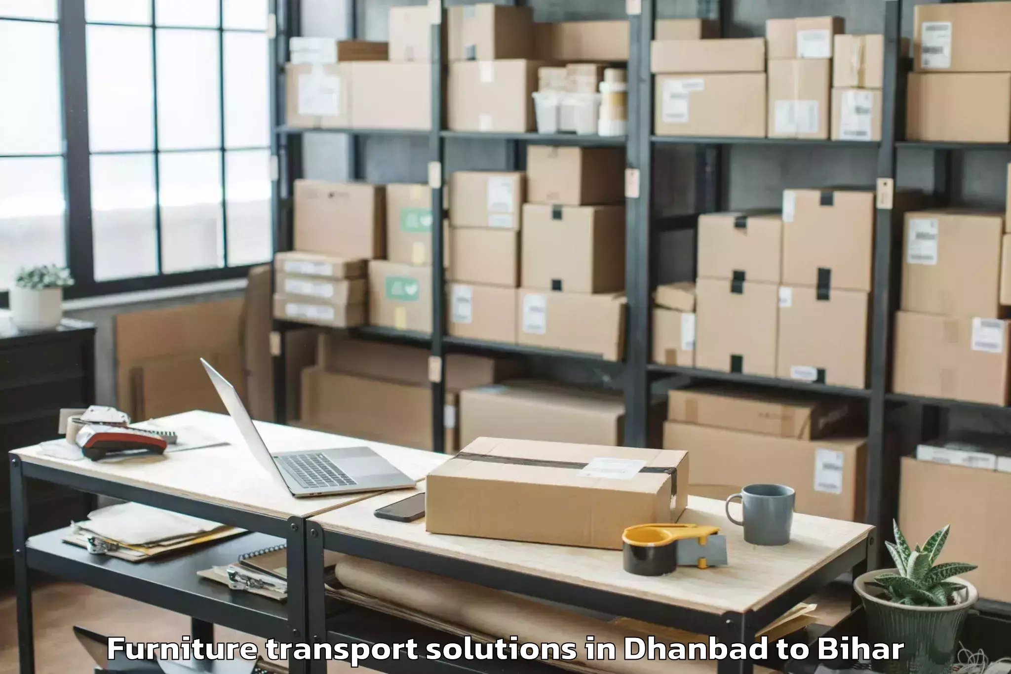 Quality Dhanbad to Valmiki Nagar Furniture Transport Solutions